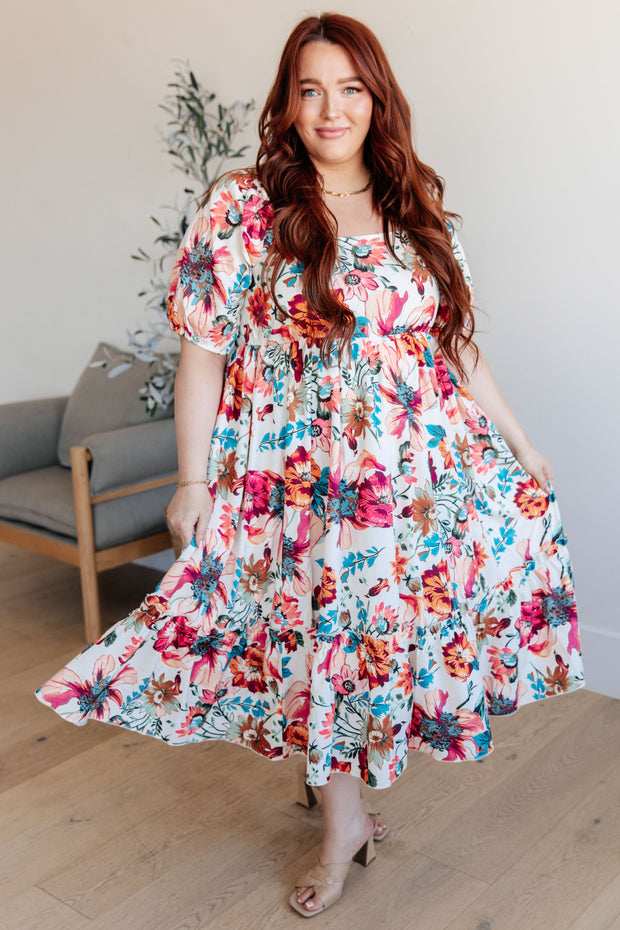 Let Me Frolic Balloon Sleeve Floral Dress