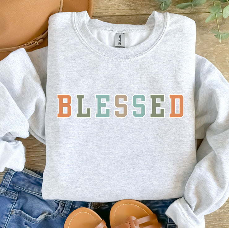 Fun Fall Colors Blessed Women's Graphic Sweatshirt