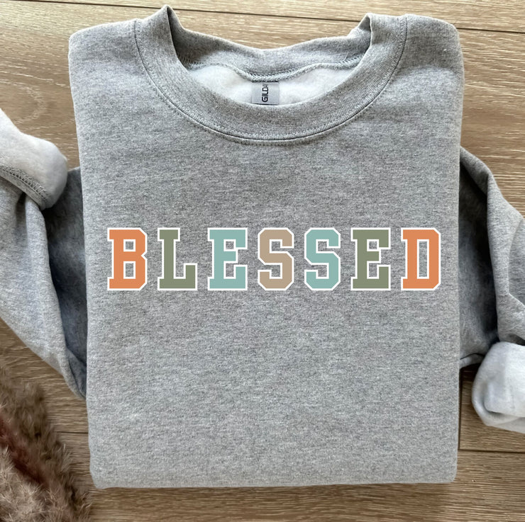 Fun Fall Colors Blessed Women's Graphic Sweatshirt