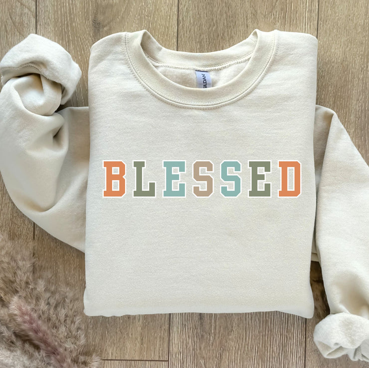 Fun Fall Colors Blessed Women's Graphic Sweatshirt