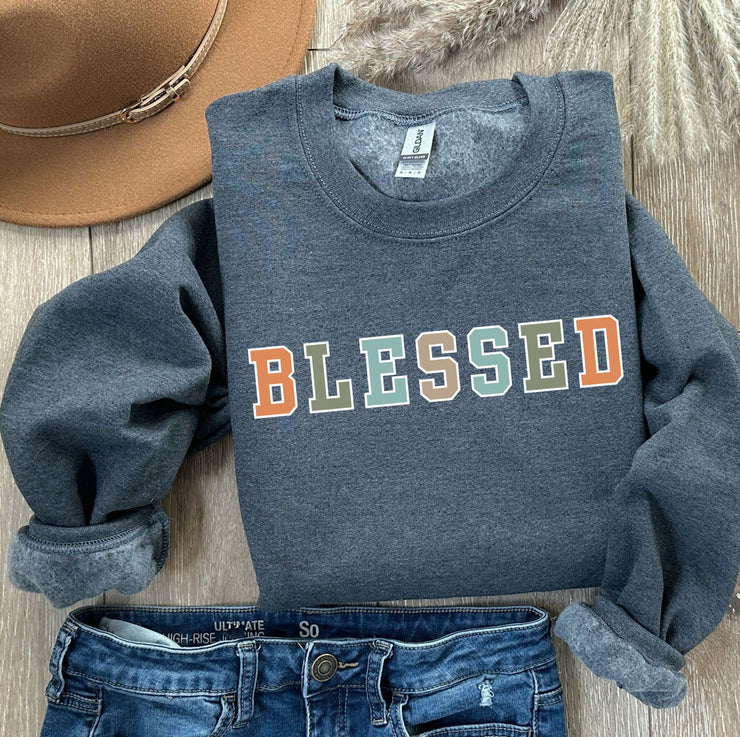 Fun Fall Colors Blessed Women's Graphic Sweatshirt
