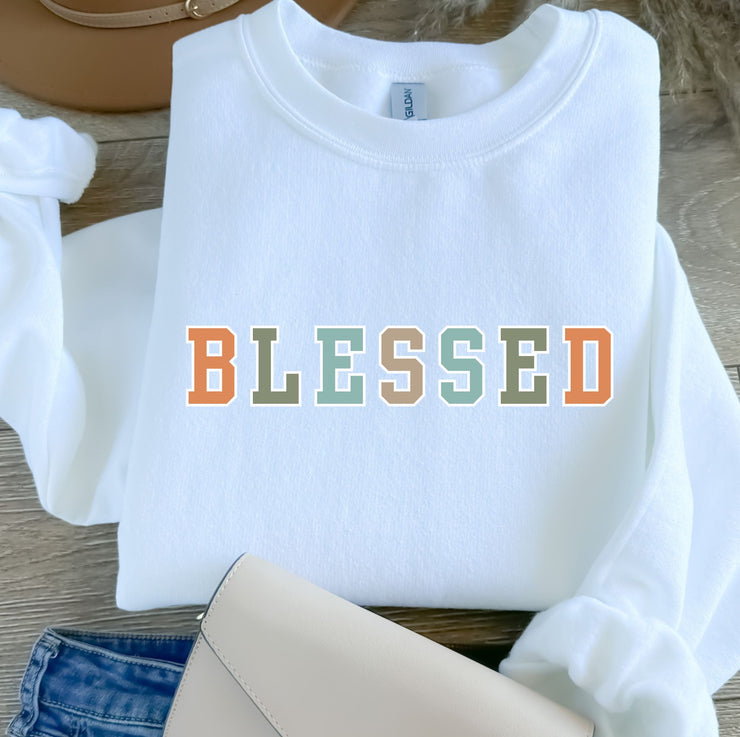 Fun Fall Colors Blessed Women's Graphic Sweatshirt