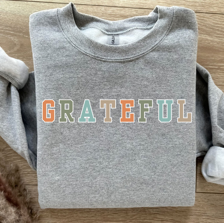 Grateful Multi Colored Women's Graphic Sweatshirt