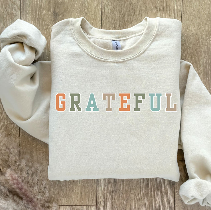 Grateful Multi Colored Women's Graphic Sweatshirt