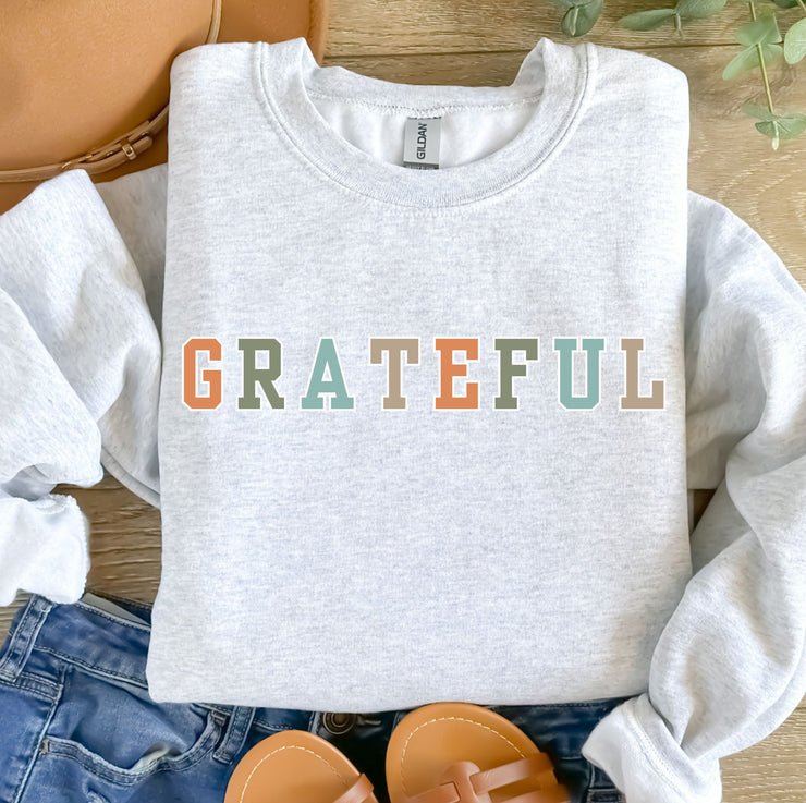Grateful Multi Colored Women's Graphic Sweatshirt