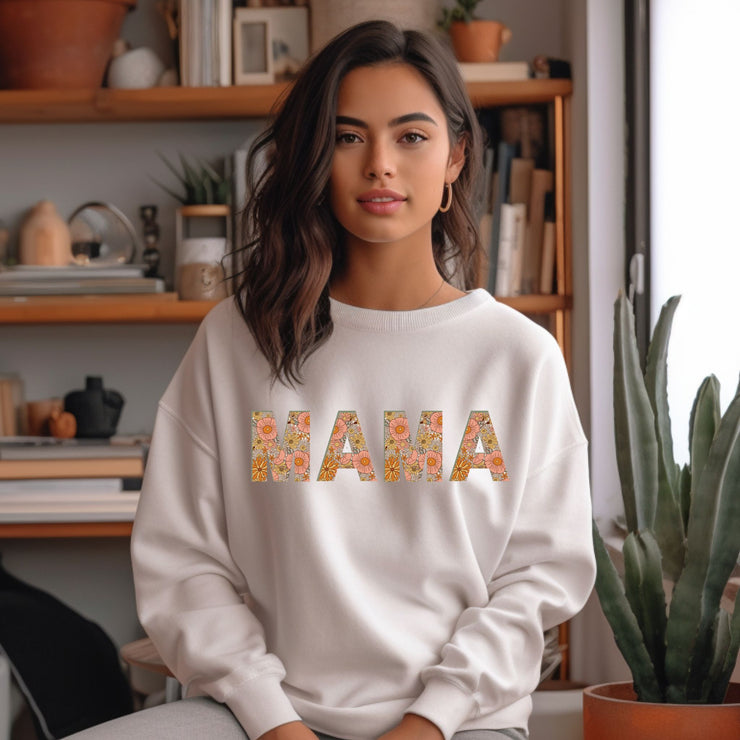 Retro Floral Mama Graphic Sweatshirt