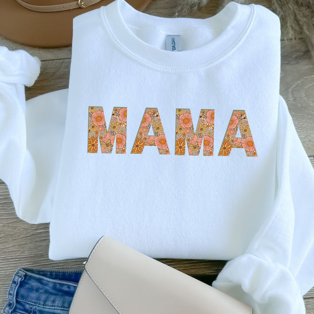 Retro Floral Mama Graphic Sweatshirt
