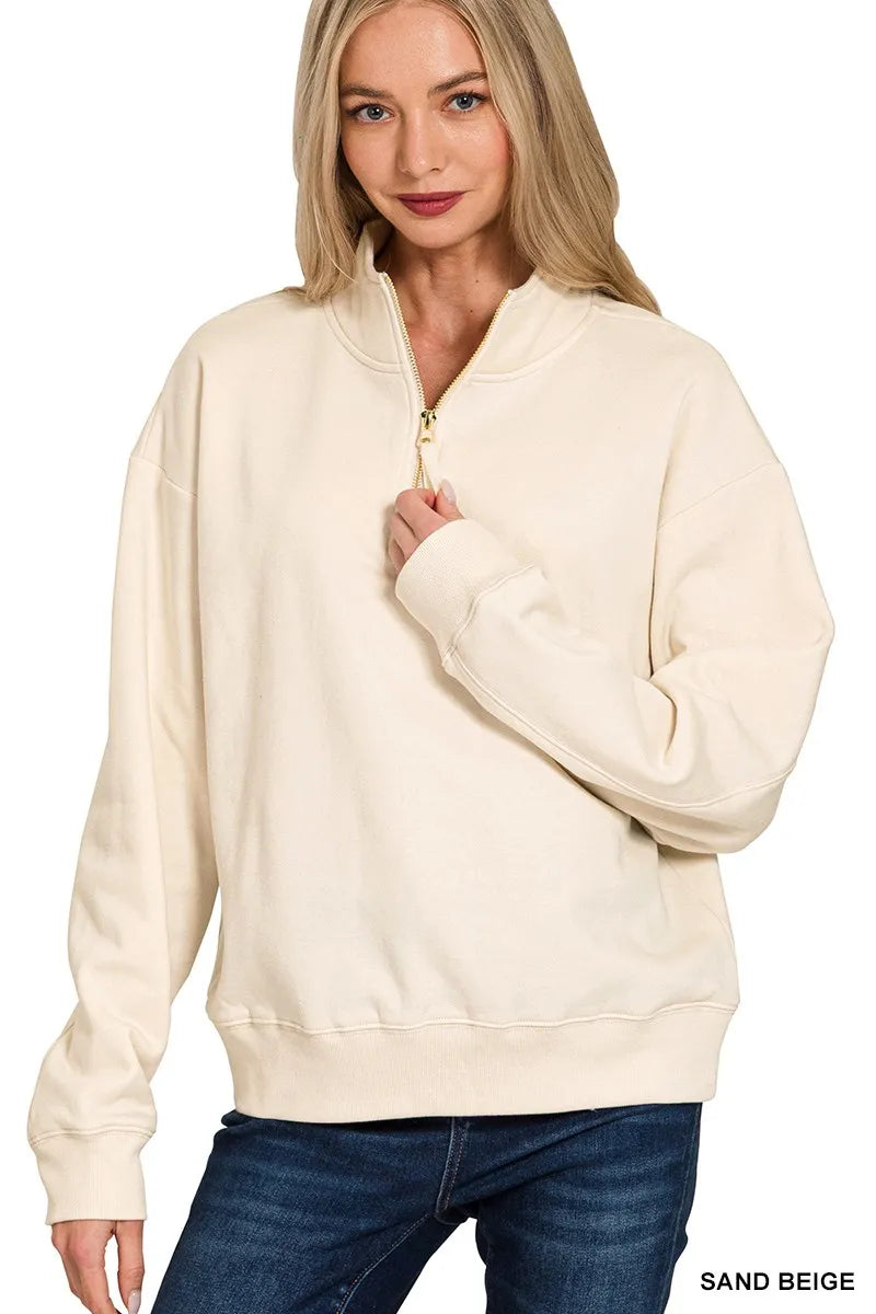 RUFFLOG®︎ HALF ZIP SWEATSHIRT BEIGE 1bb860e05770c4ade8f16264f91dc6