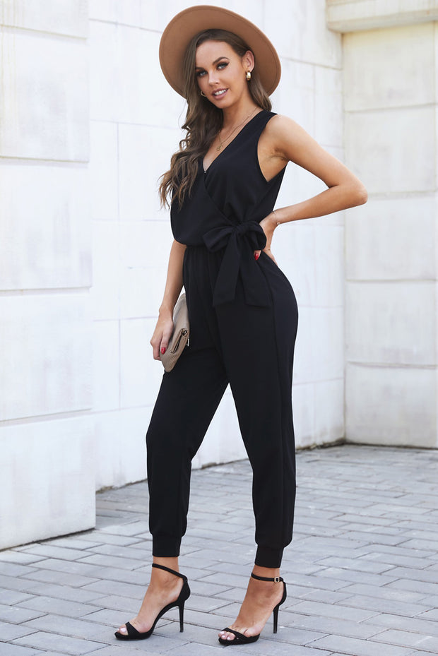 Sleeveless Jumpsuit With Tie