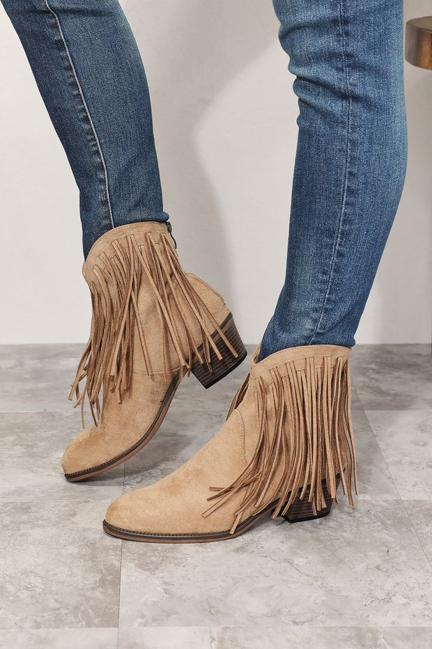 Women's Fringe Cowboy Western Ankle Boots