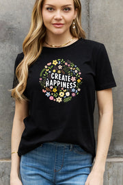 CREATE HAPPINESS Graphic Cotton Tee