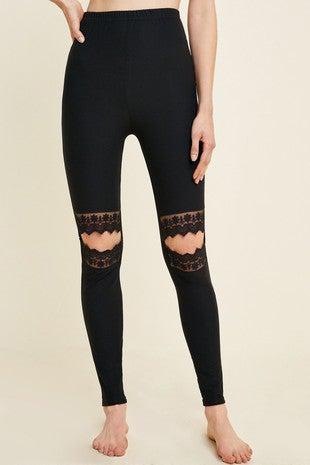 Lace Cut-Out Brushed Legging.