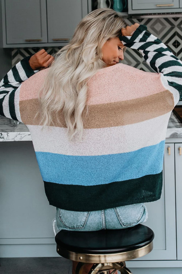 Color Block  Dropped Shoulder Sweater