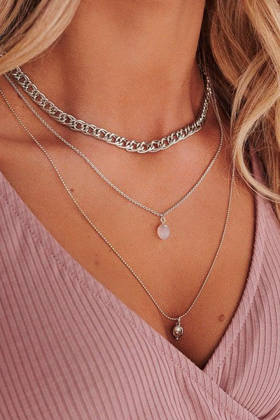 Silver Love Layer Necklace