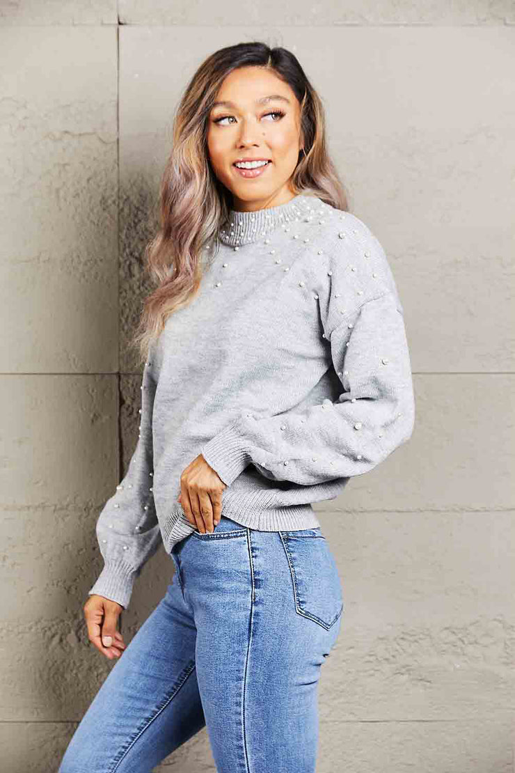 Pearl Dropped Shoulder Sweater