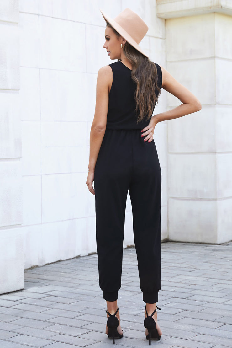 Sleeveless Jumpsuit With Tie