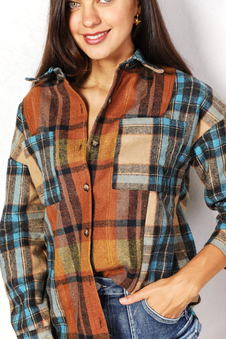 Meet Me In The Orchard Plaid  Shirt Jacket