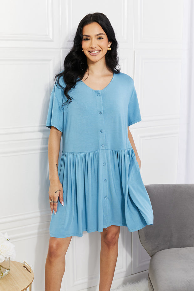 Sweet Spring Button Up Flare Dress