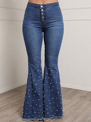 Button Fly Flare Jeans