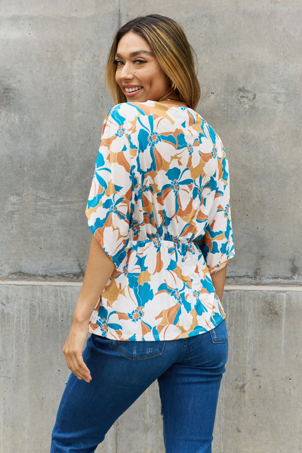 Into The Wild Floral Print Wrap Tunic Top