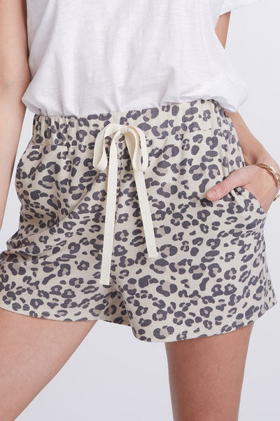 Leopard Print French Terry Shorts