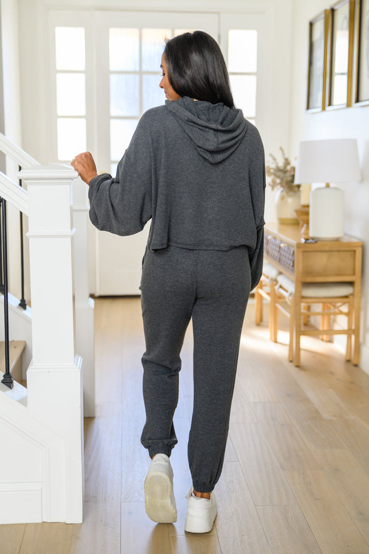 Stay Right Here Soft Knit Joggers In Charcoal