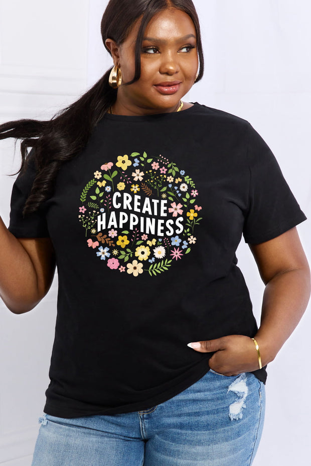 CREATE HAPPINESS Graphic Cotton Tee