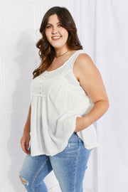 Lace Trim Tank in Ivory