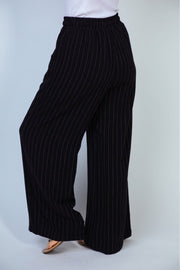Finding Myself Full Size Striped Knit Pants in Black
