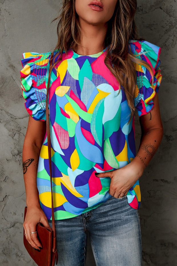 Tropical Dream Butterfly Sleeve Top