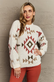 Cozy Sunday Aztec Fuzzy Sweater