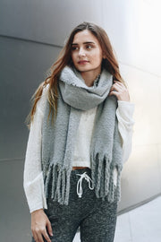 tassel trim, scarf, solid, gray, boho pretty, womens fashion.jpg