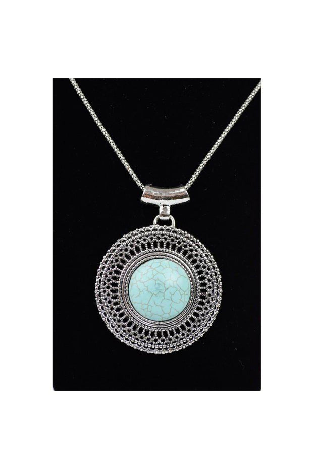Boho Vibes Turquoise Pendant Necklace.  100% Turquoise Stone Chain Length up to 21" Lobster Clasp Closure